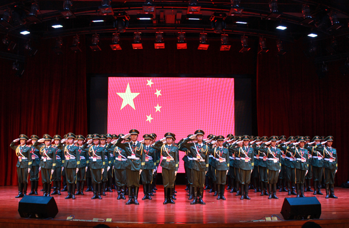 2014级国旗护卫队成立典礼现场